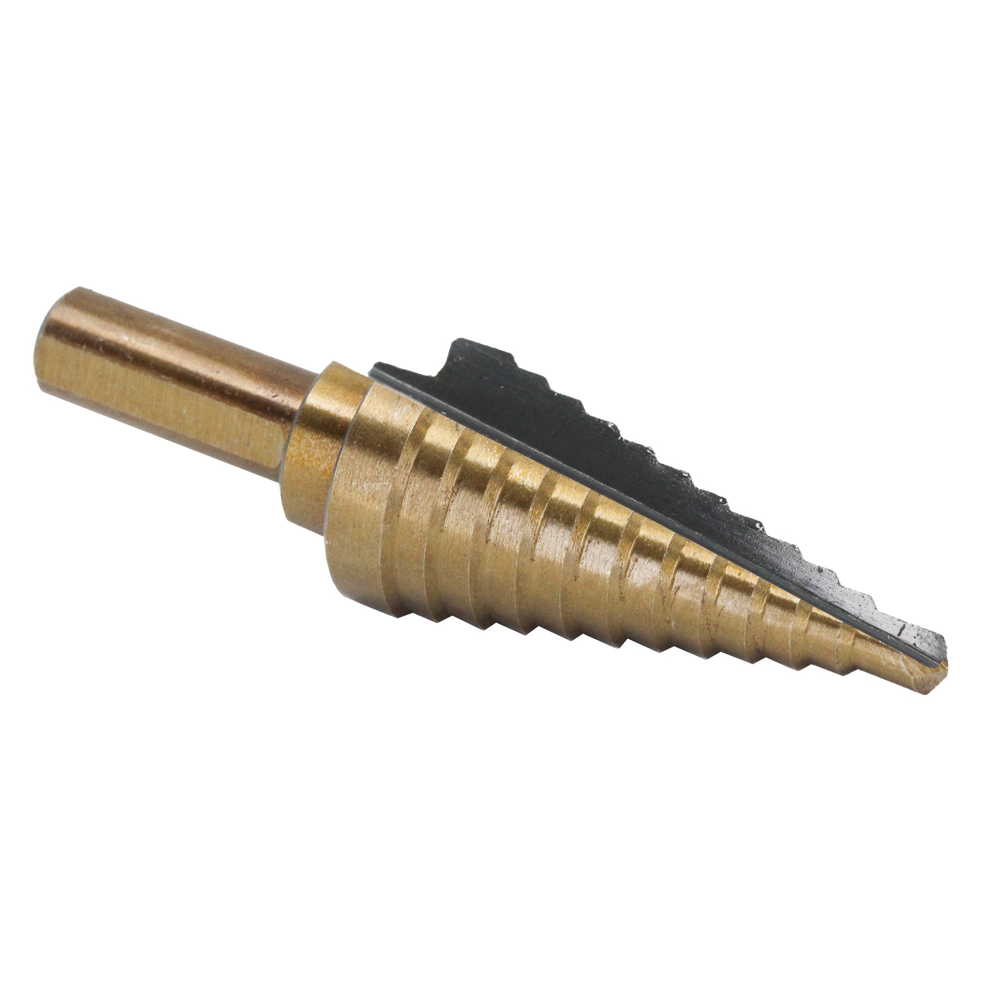 #3 HSS Black & Gold Step Drill Bit (1/4" - 3/4" by 1/16")