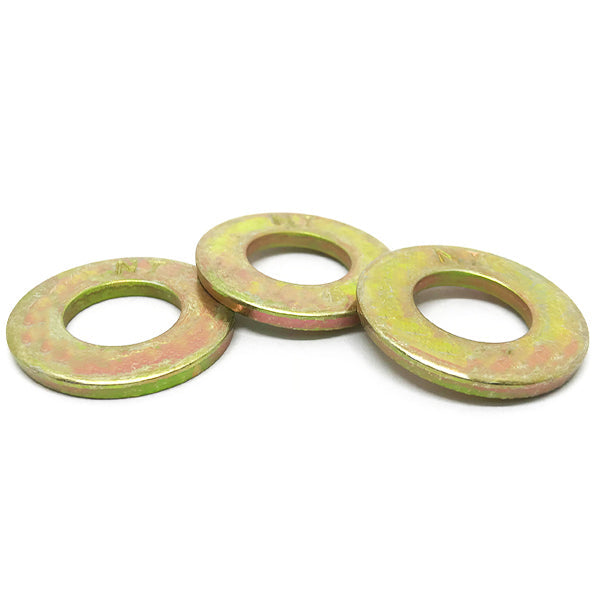 1/4" USS Grade L-9 Flat Washers USA Zinc Yellow