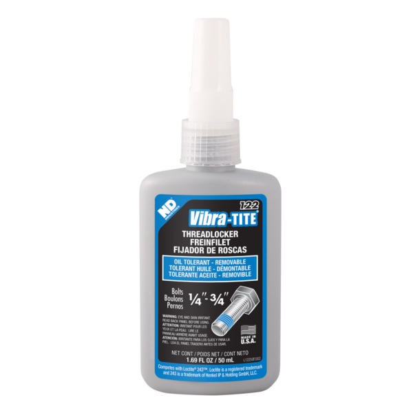 Vibra-Tite 122, Medium Strength Oil Tolerant Threadlocker, 50ml Bottle