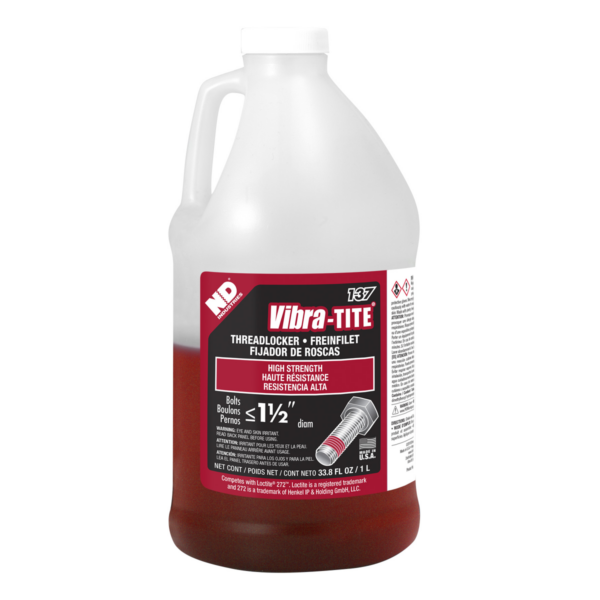 Vibra-Tite 137, High Strength High Temp Threadlocker, 1 Liter Jug