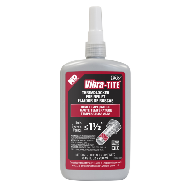 Vibra-Tite 137, High Strength High Temp Threadlocker, 250ml Bottle