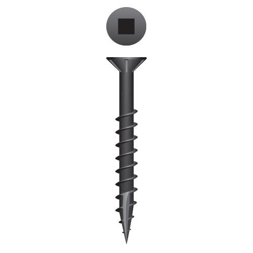#8 Strong-Point Flat Head w/Nibs 8 x 1-3/4, SQ, Type '17', Black Oxide