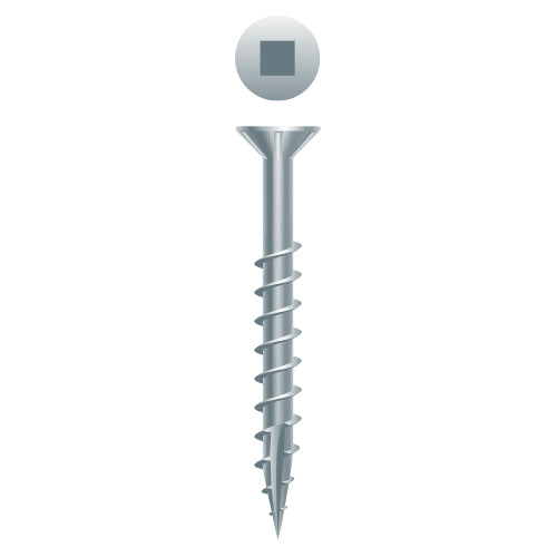 #8 Strong-Point Flat Head w/Nibs 8 x 1-1/2, SQ, Type '17',  Zinc