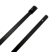 26.7" 300lb 316 Stainless Steel Zip Cable Tie Black Polyester Coated