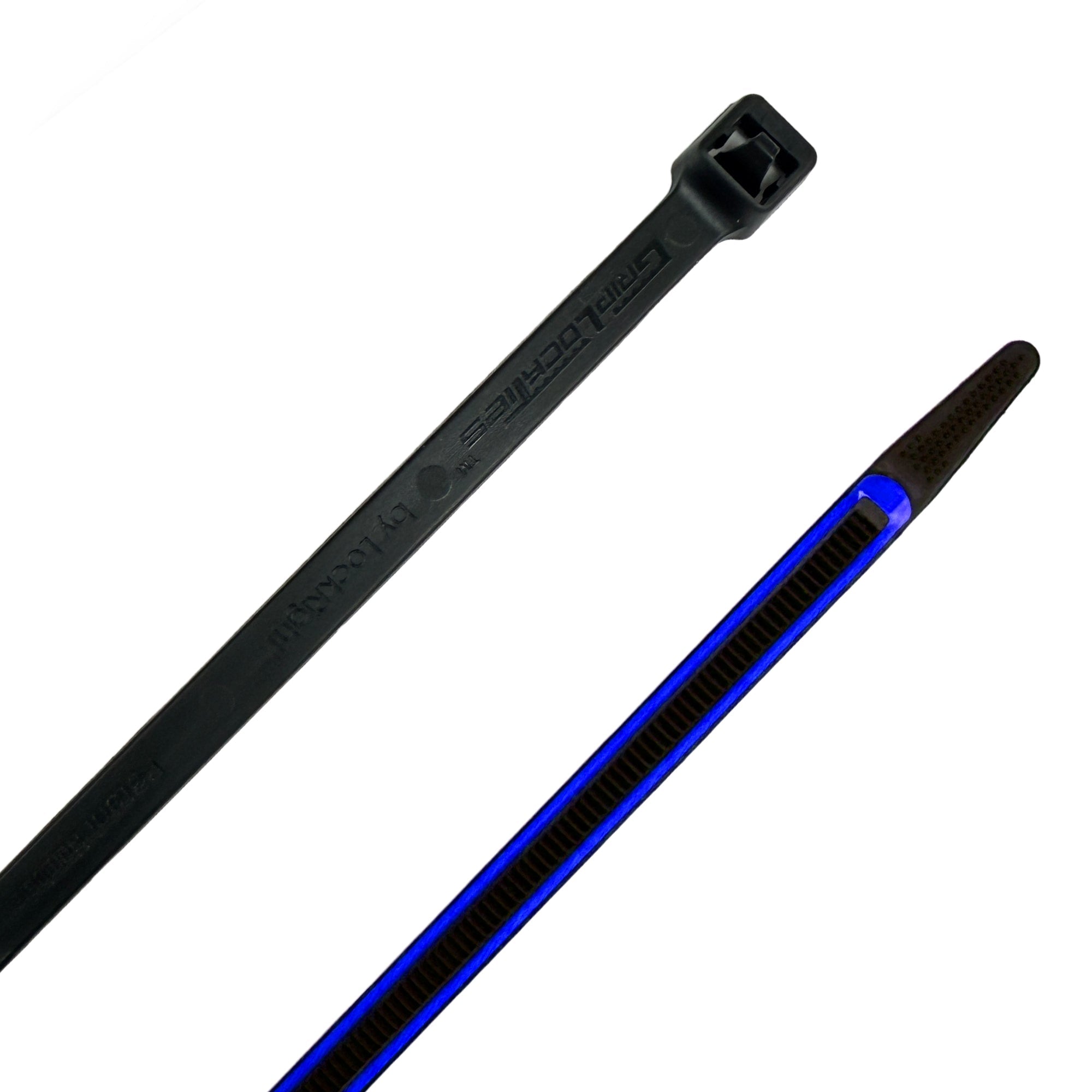 GripLockTies, Releasable 8" Black Nylon, Rubber Box of 48