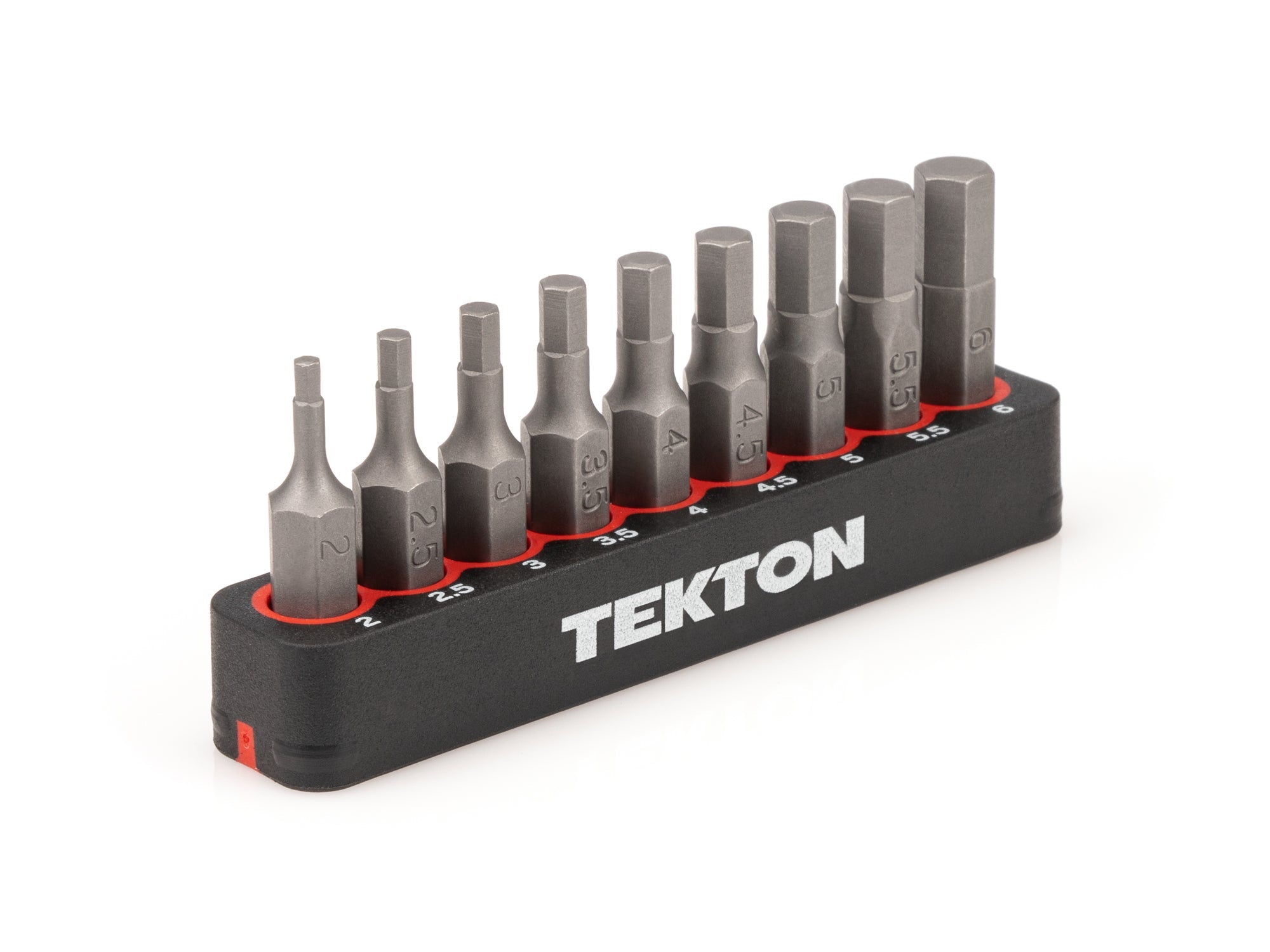 1/4 Inch Hex Bit Set with Rail, 9-Piece (2 - 6 mm)