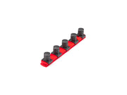 3/4 Inch Drive x 8 Inch Socket Rail, 5 Clips (Red)