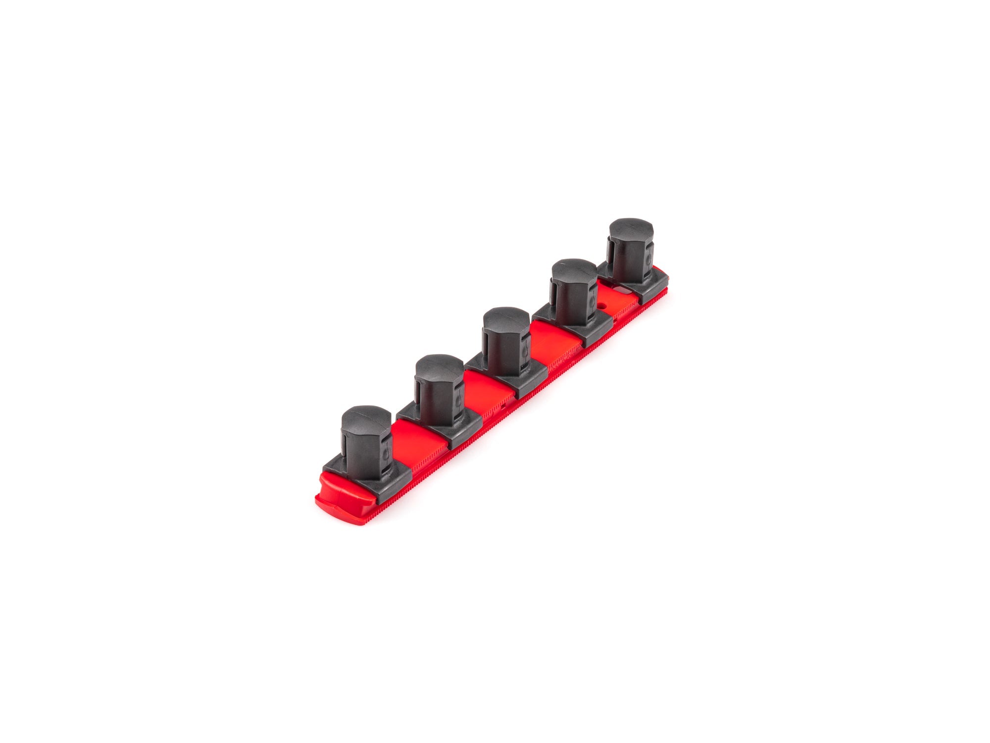 3/4 Inch Drive x 8 Inch Socket Rail, 5 Clips (Red)