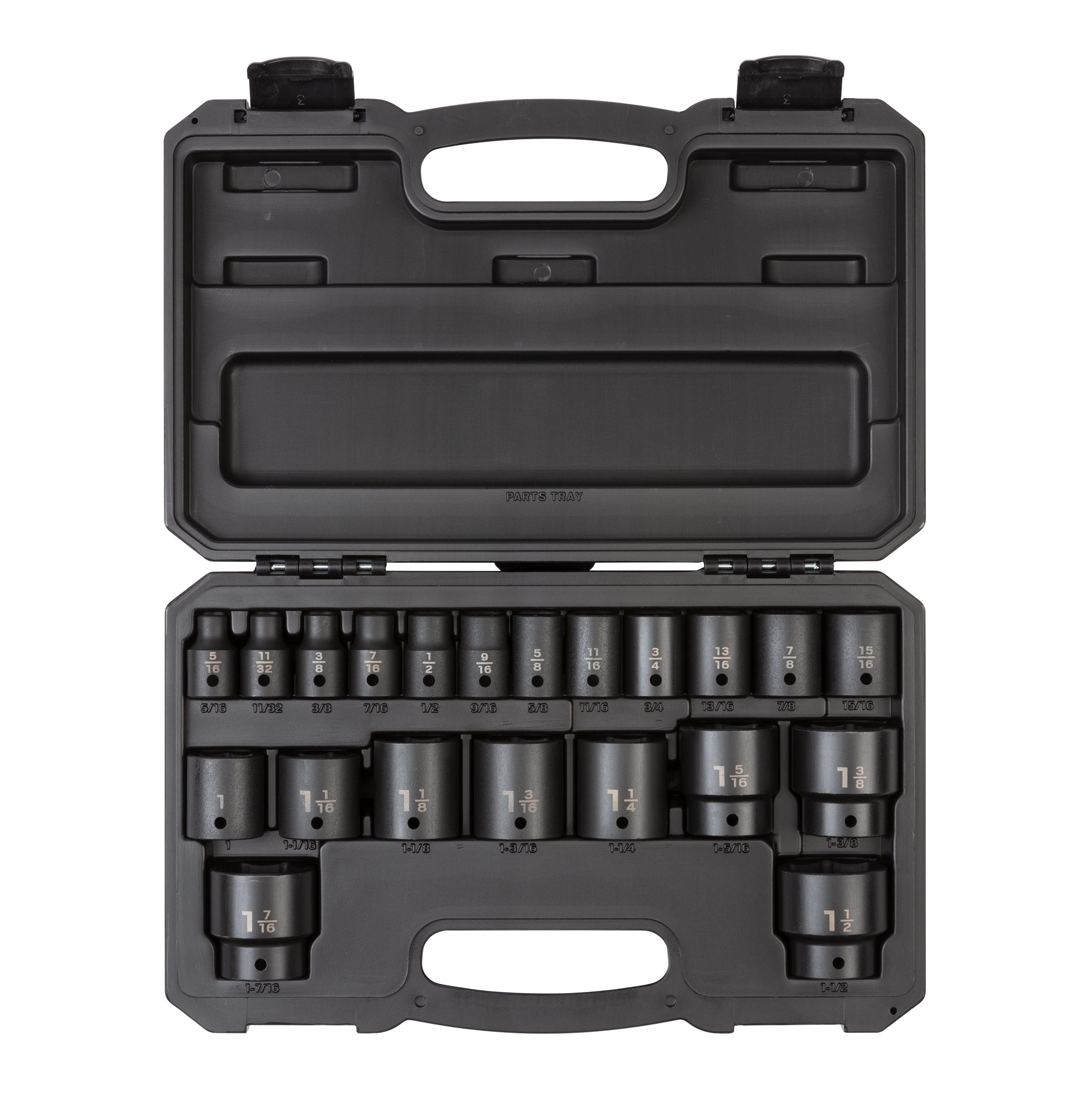 1/2 Inch Drive Shallow 6-Point Impact Socket Set with Case, 21-Piece (5/16 - 1-1/2 in.)