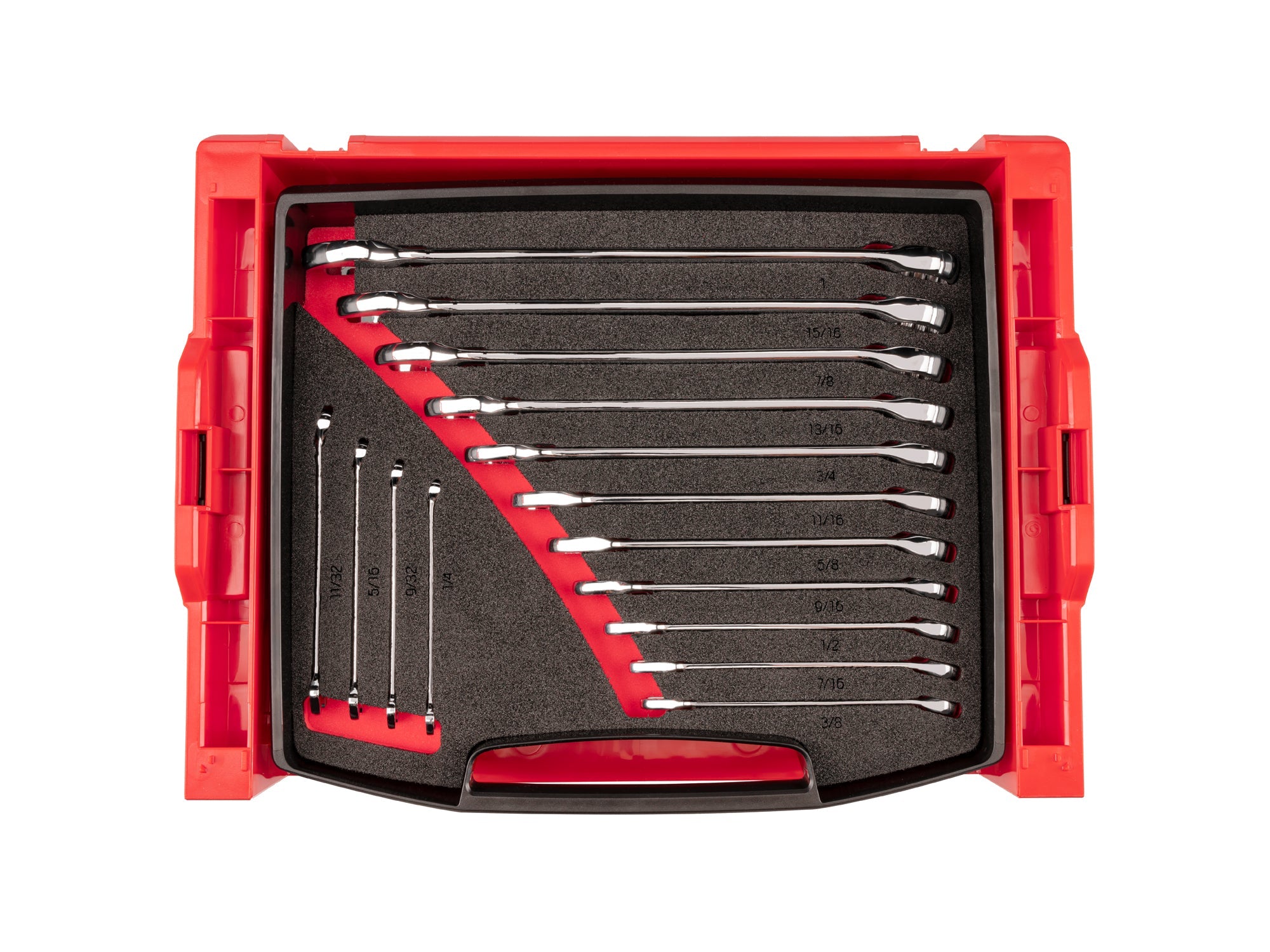 Combination Wrench Set with Open Top Drawer and Rack, 15-Piece (1/4 - 1 in.)