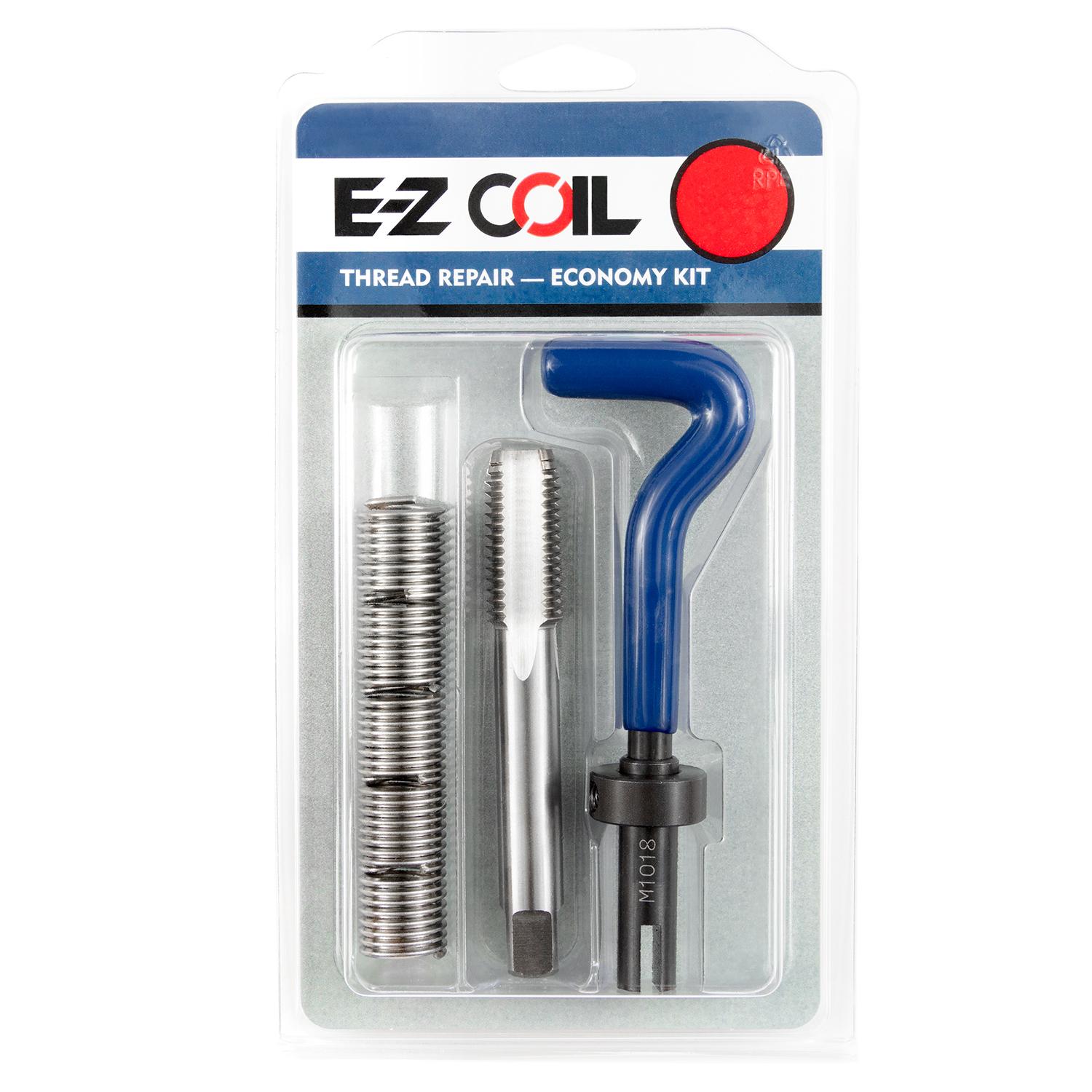 5/8"-11 Stainless Steel Threaded Coil Insert Economy Repair Kit with Inserts, Tap, and Install Tool