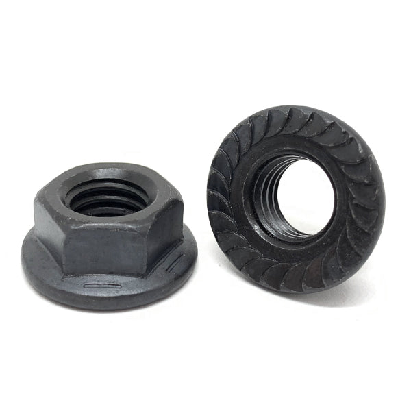 M10-1.5 Class 8 Serrated Hex Flange Nuts Plain & Oil