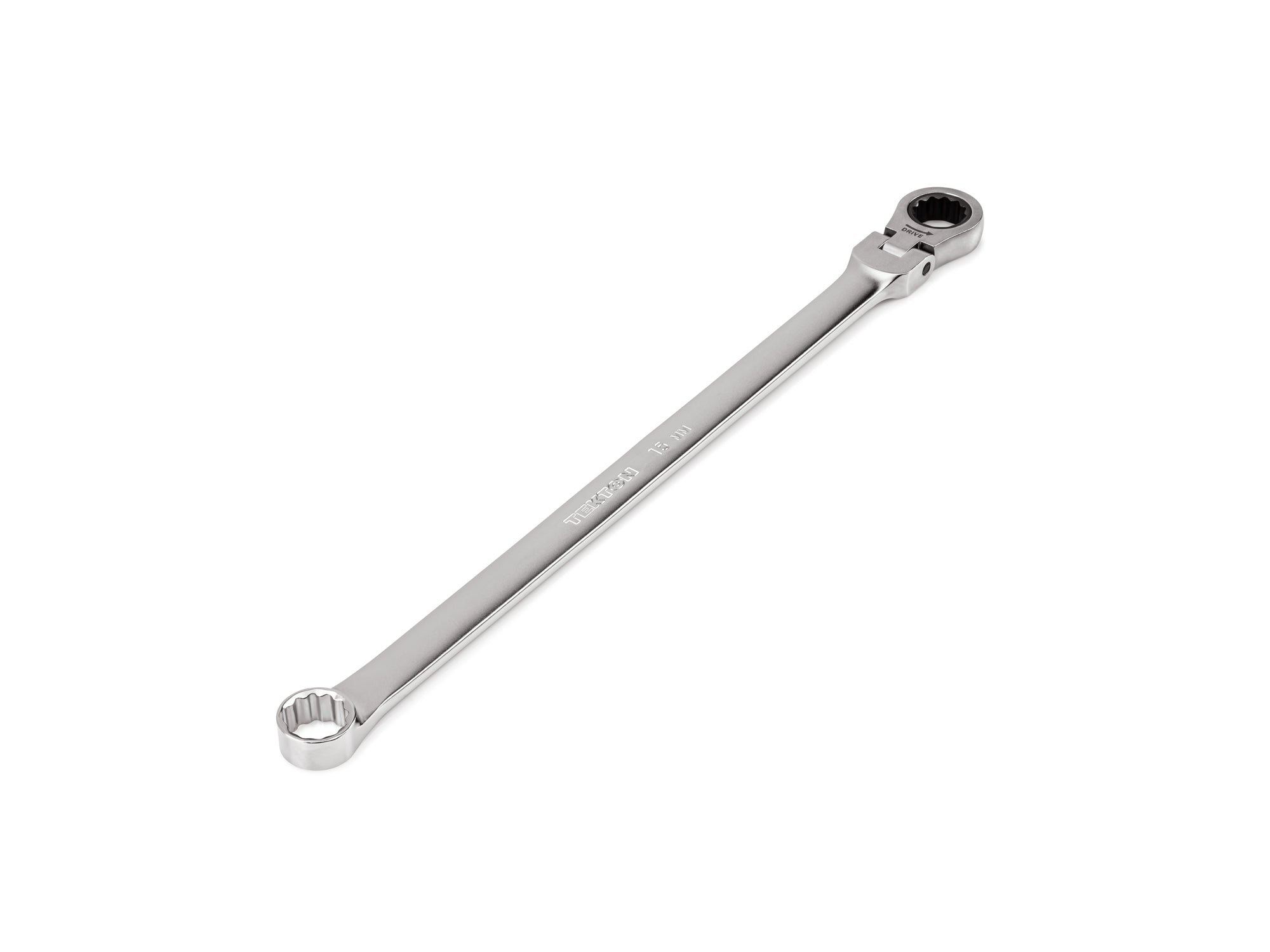 15 mm Long Fixed/Flex Head 12-Point Ratcheting Box End Wrench