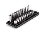1/4 Inch Drive Shallow and Deep 6-Point Socket Set with Rails and Tray, 22-Piece (5/32 - 9/16 in.)