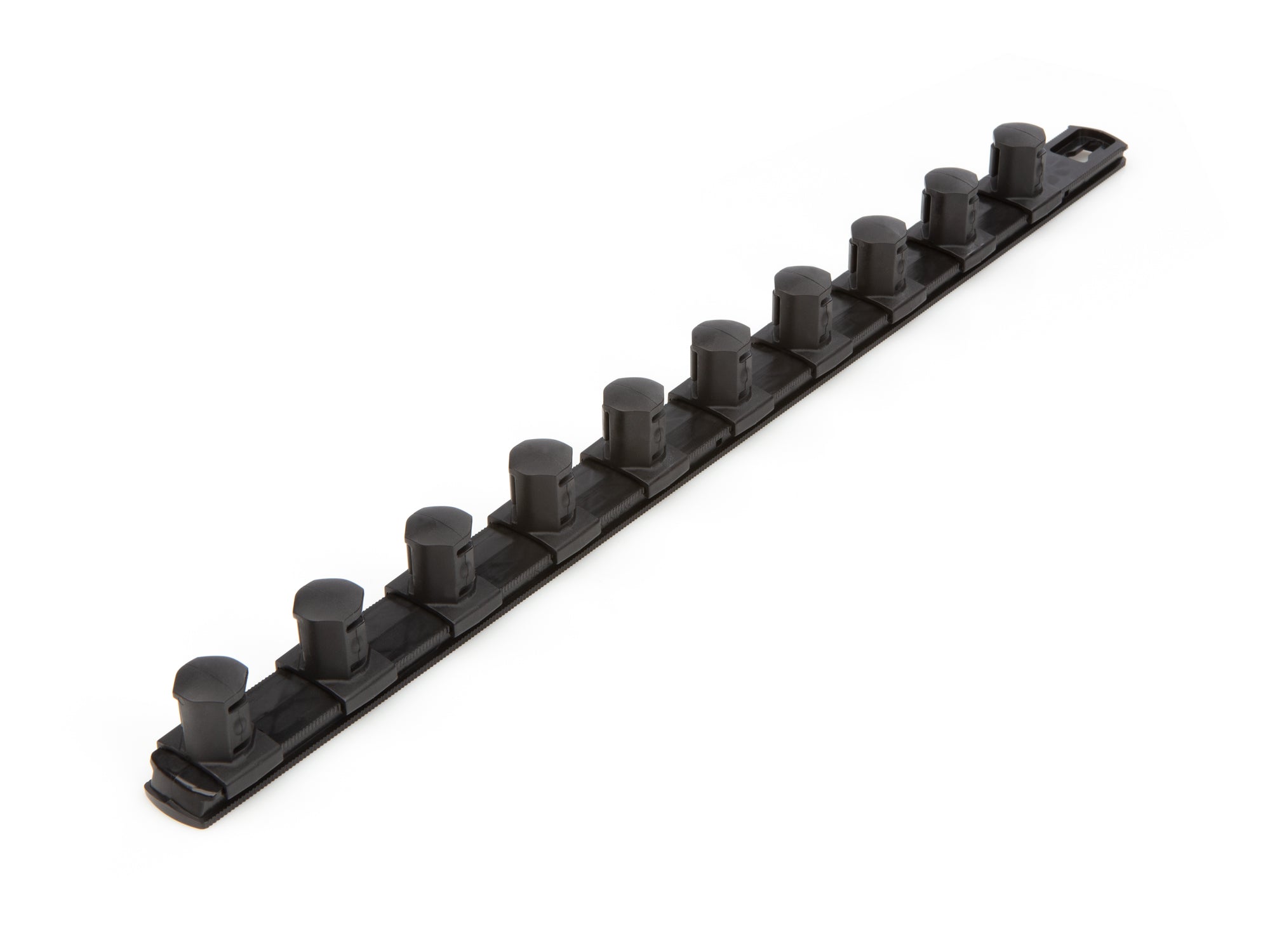 3/4 Inch Drive x 18 Inch Socket Rail, 10 Clips (Black)