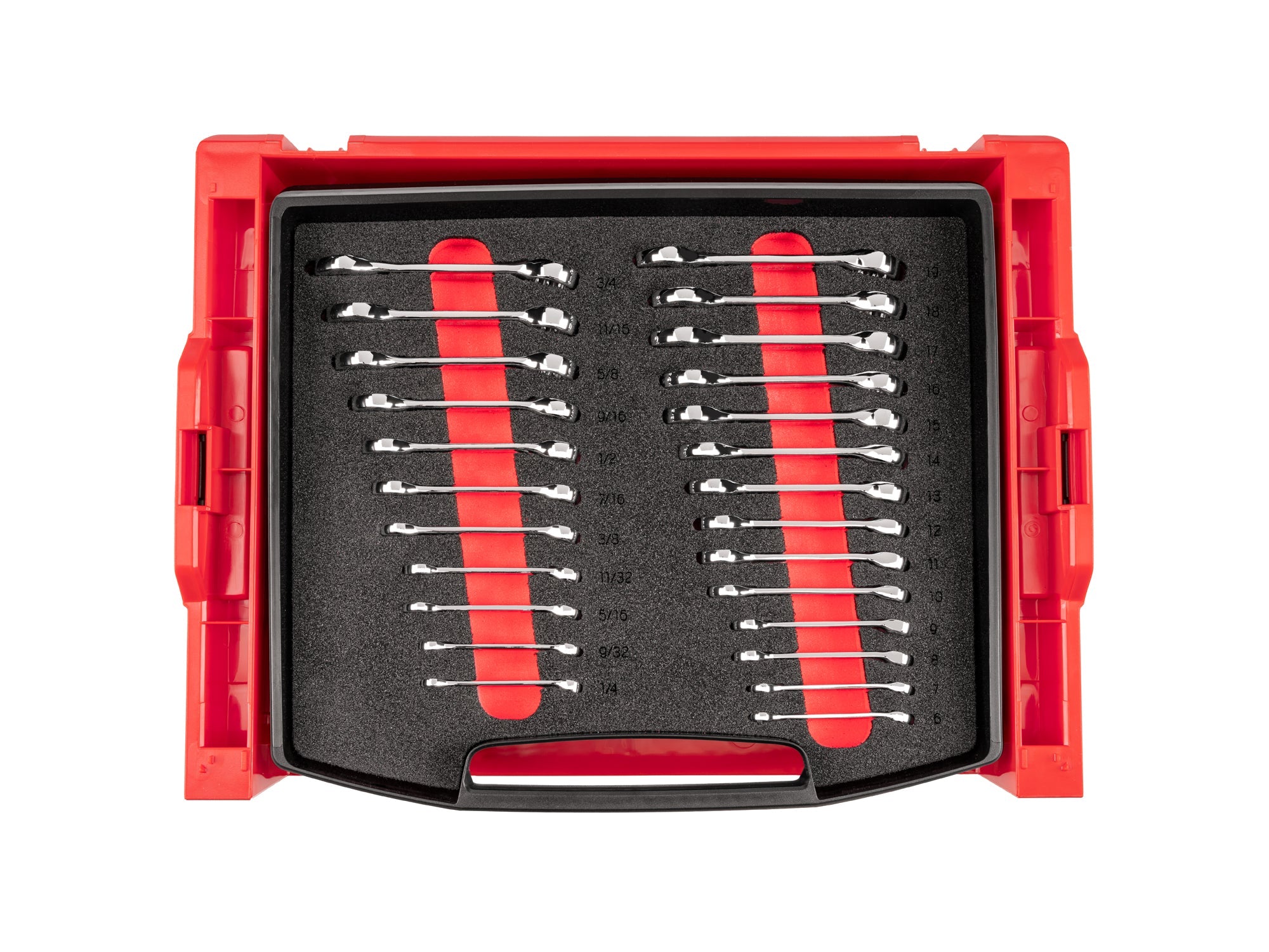 Stubby Combination Wrench Set with Open Top Drawer and Rack, 25-Piece (1/4 - 3/4 in., 6 - 19 mm)