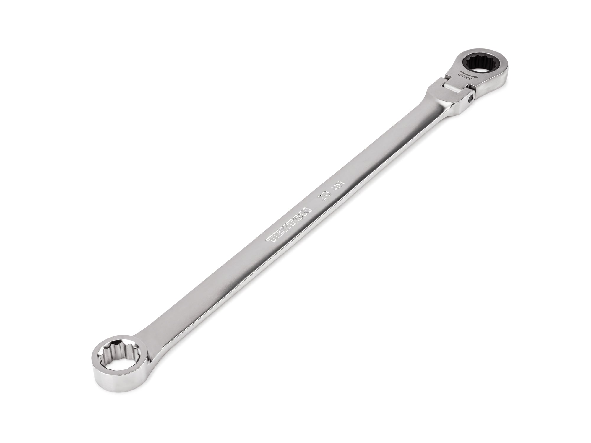 20 mm Long Fixed/Flex Head 12-Point Ratcheting Box End Wrench