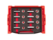 1/2 Inch Drive Shallow and Deep 12-Point Socket Set with Open Top Drawer and Rack, 16-Piece (25 - 32 mm)