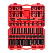 1/2 Inch Drive Shallow and Deep 6-Point Impact Socket Set with Case, 57-Piece (10 - 36 mm)