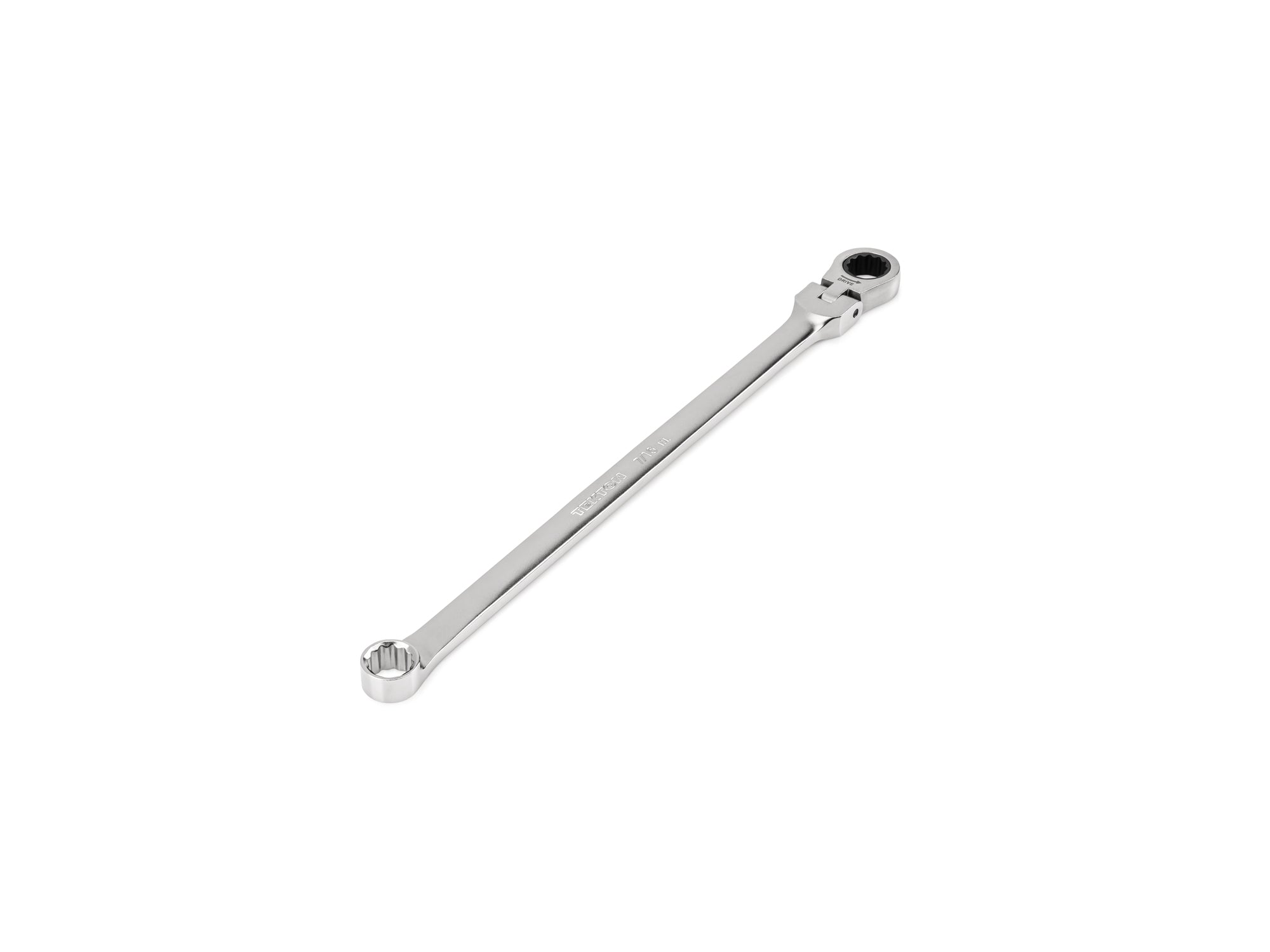 7/16 Inch Long Fixed/Flex Head 12-Point Ratcheting Box End Wrench