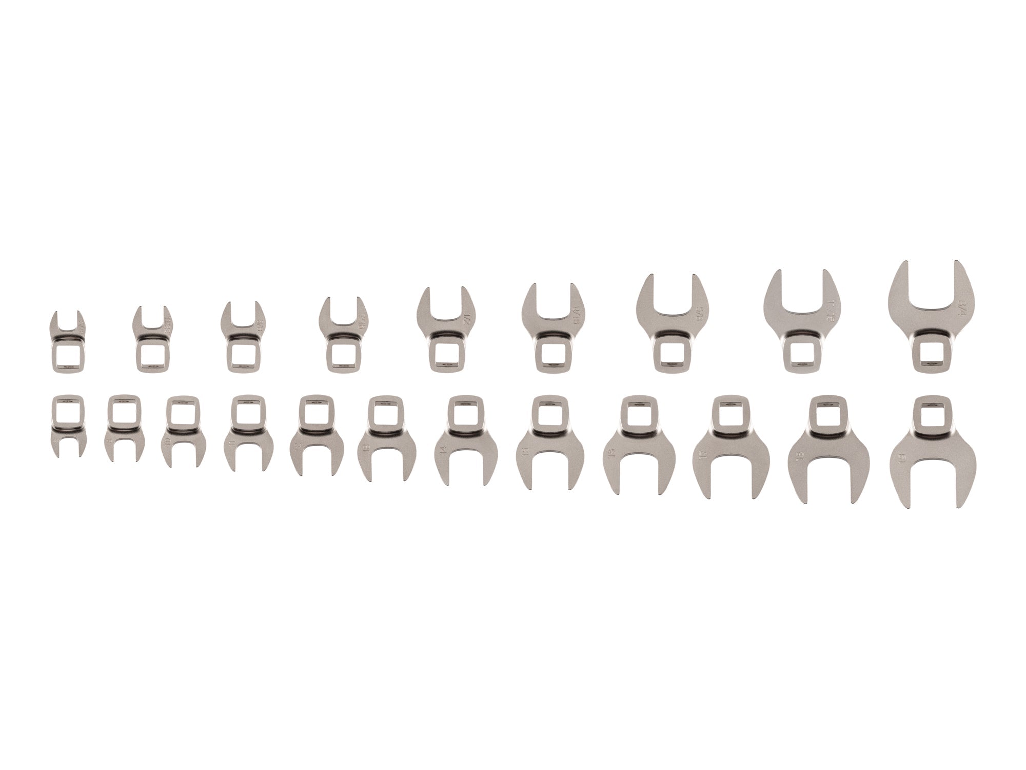 3/8 Inch Drive Crowfoot Wrench Set, 21-Piece (5/16 - 3/4 in., 8 - 19 mm)