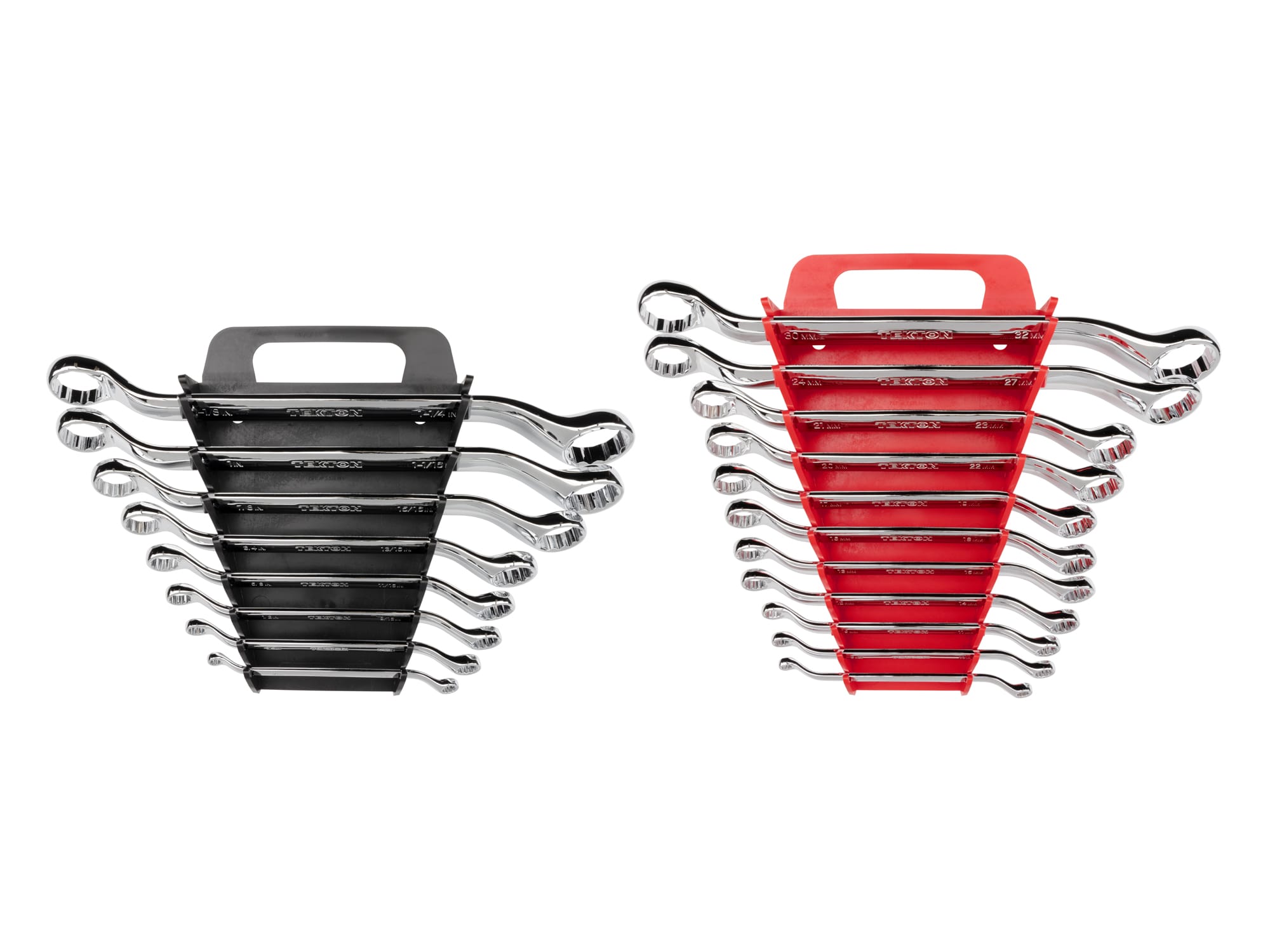 45-Degree Offset Box End Wrench Set with Holders, 19-Piece (1/4 - 1-1/4 in., 6-32 mm)
