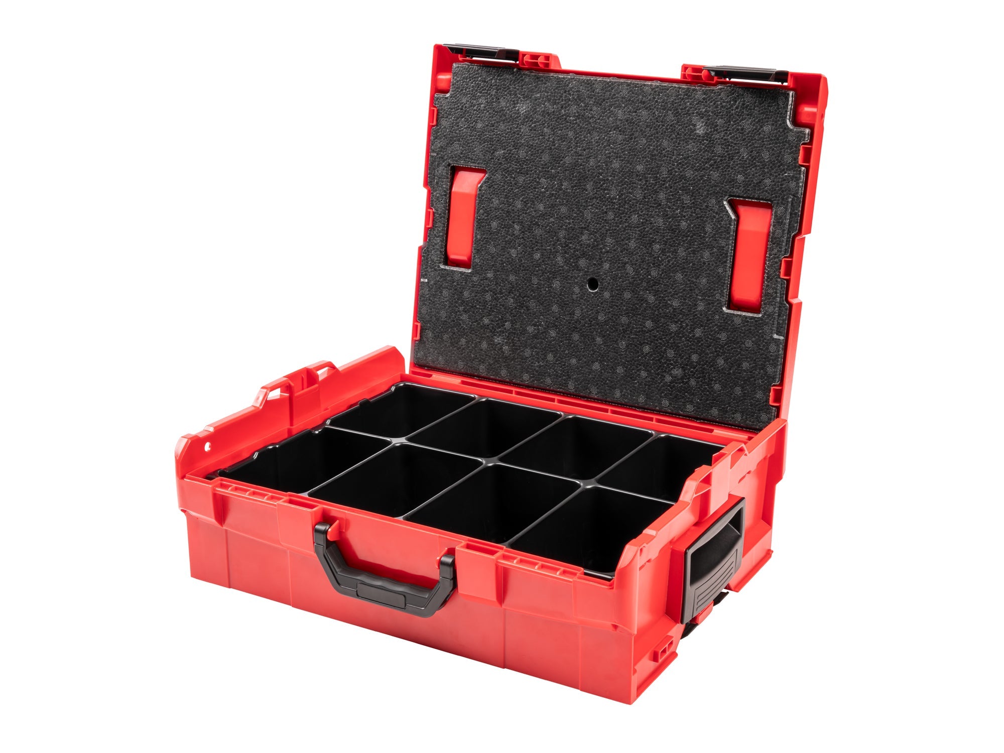 Stacking Tool Box (L-BOXX 2) with 8-Cavity Parts Tray and Lid Insert