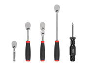 1/4 Inch Drive Non-Quick-Release Comfort Grip Ratchet and Spinner Handle Set (5-Piece)