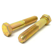 1/4-28x3-3/4" Hex Head Cap Screws Grade 8 USA Zinc Yellow