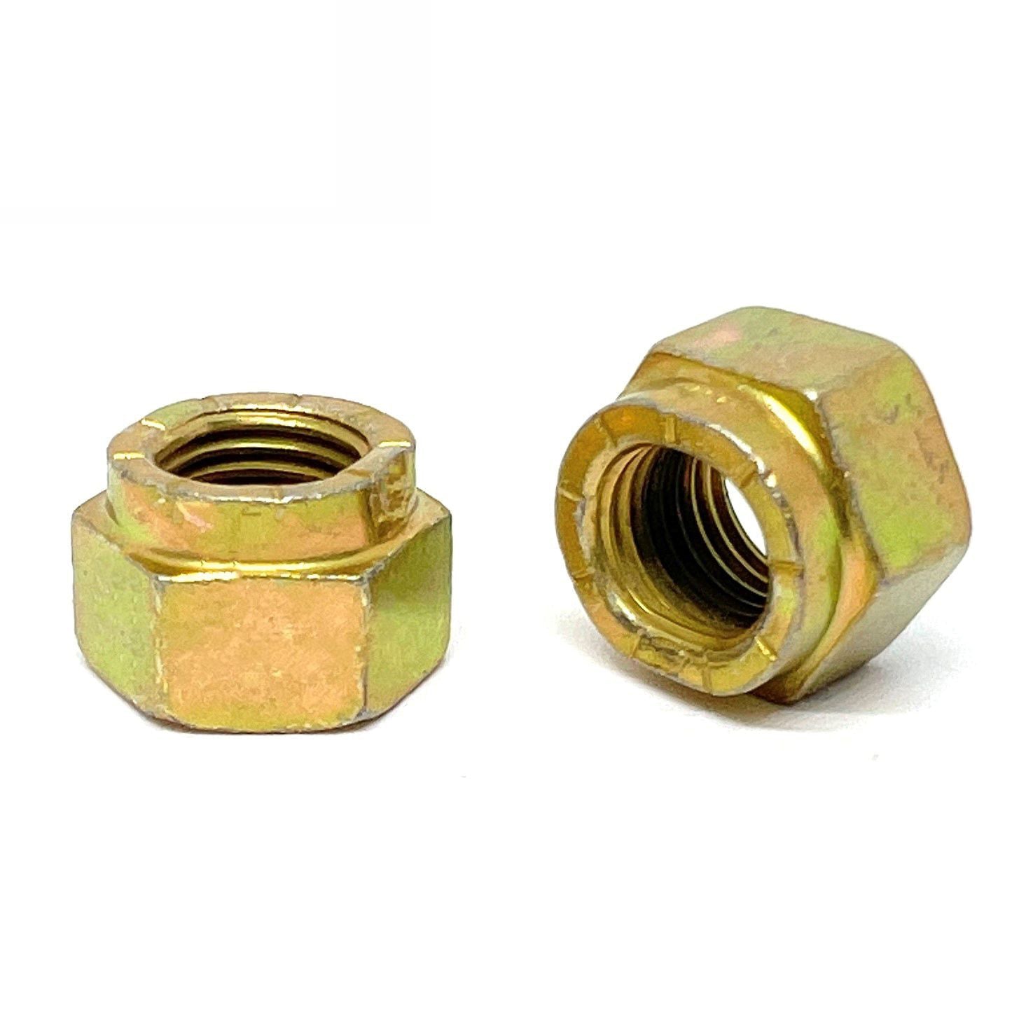 5/16"-18 Grade L-9 Hex Collar Locknuts USA Zinc Yellow