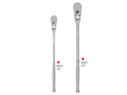 3/8, 1/2 Inch Drive Flex Head Bent Handle Non-Quick-Release Long Ratchet Set, 2-Piece (12, 14 in.)