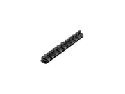 3/8 Inch Drive x 8 Inch Socket Rail, 10 Clips (Black)