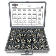 Metric A4 Stainless Steel Hex Cap Screws, Hex Nuts, Flat & Lock Washers - 575 PCS