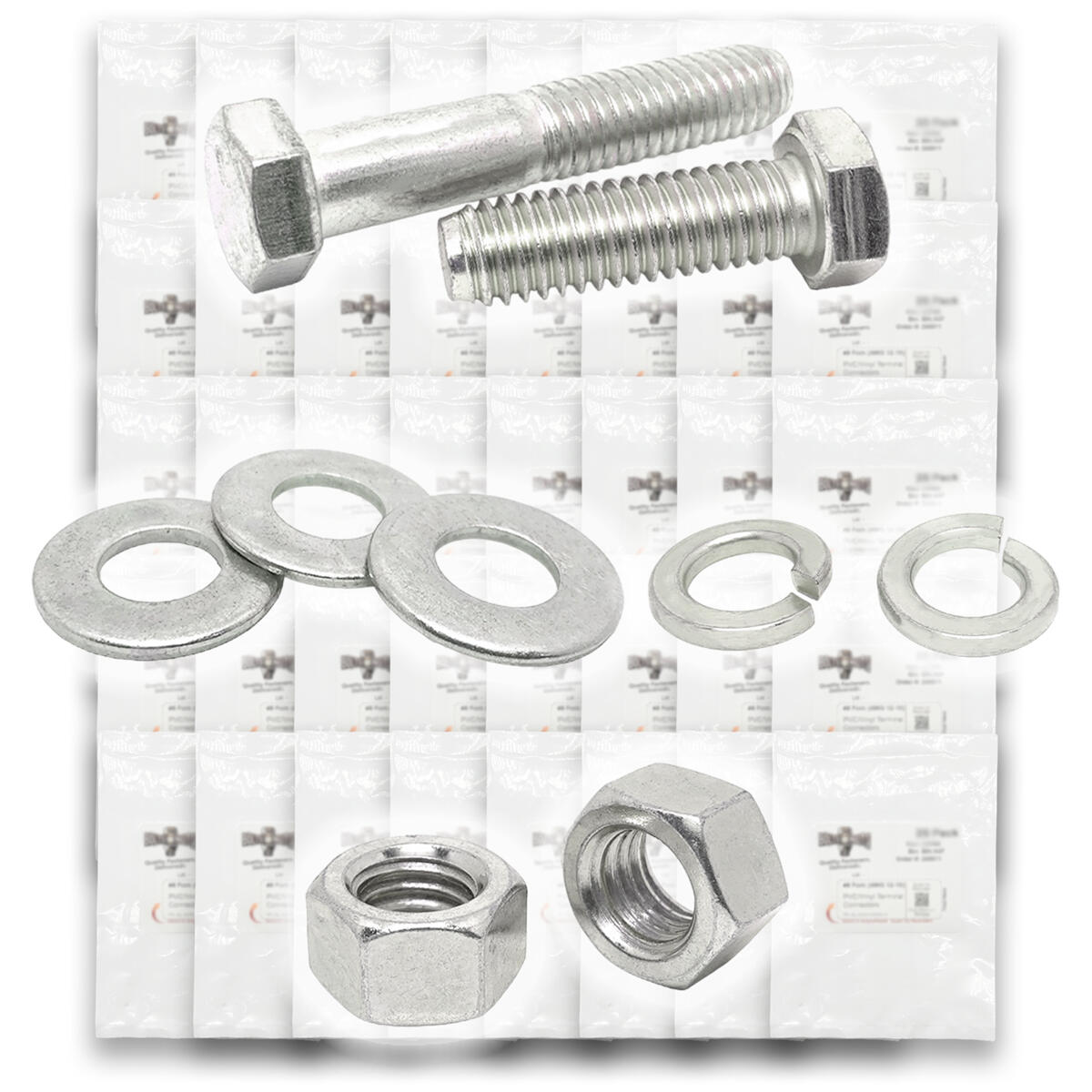 Inch 18-8 Stainless Hex Cap Screws, Hex Nuts, Flat & Lock Washers - 2011 PCS