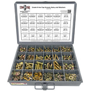 Inch Grade 8 Hex Cap Screws, Hex Nuts, Flat & Lock Washers 1/4", 5/16", & 3/8"- 574 PCS