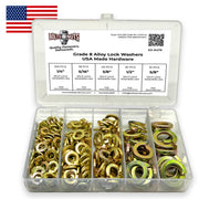 Grade 8 Alloy Lock Washers USA Made Hardware Assortment - 236 PCS