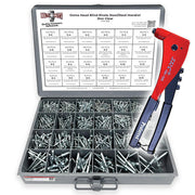 Dome Head Blind Pop Rivets Steel/Steel Mandrel Zinc Clear Assortment with Hand Rivet Tool- 1002PCS
