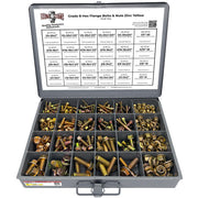Inch Grade 8 Hex Flange Frame Bolts & Lock Nuts Yellow Assortment - 352PCS