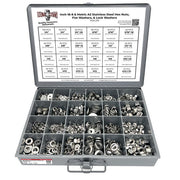 Inch & Metric Stainless Steel Hex Nut, Lock Washer and Flat Washer Assortment - 1141 PCS