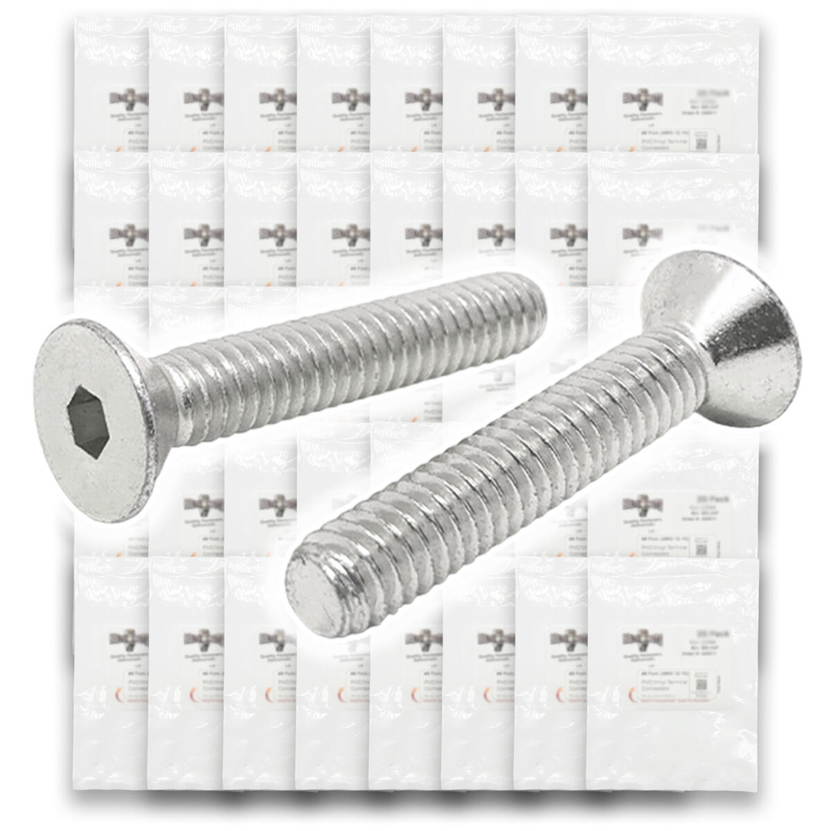 18-8 Stainless Steel Flat Socket Head Cap Screws Coarse Thread - 904 pcs
