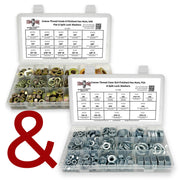 2 Kits: Inch & Metric Hex Nuts, Washers, Split Lock Washers 702 PCS