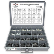 Inch and Metric Push-On Bolt Retainers and Speed Nuts Assortment - 696 PCS