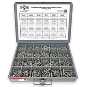 18-8 Stainless Steel Phillips Pan Head Sheet Metal Self Tapping Screws Assortment - 1396 PCS
