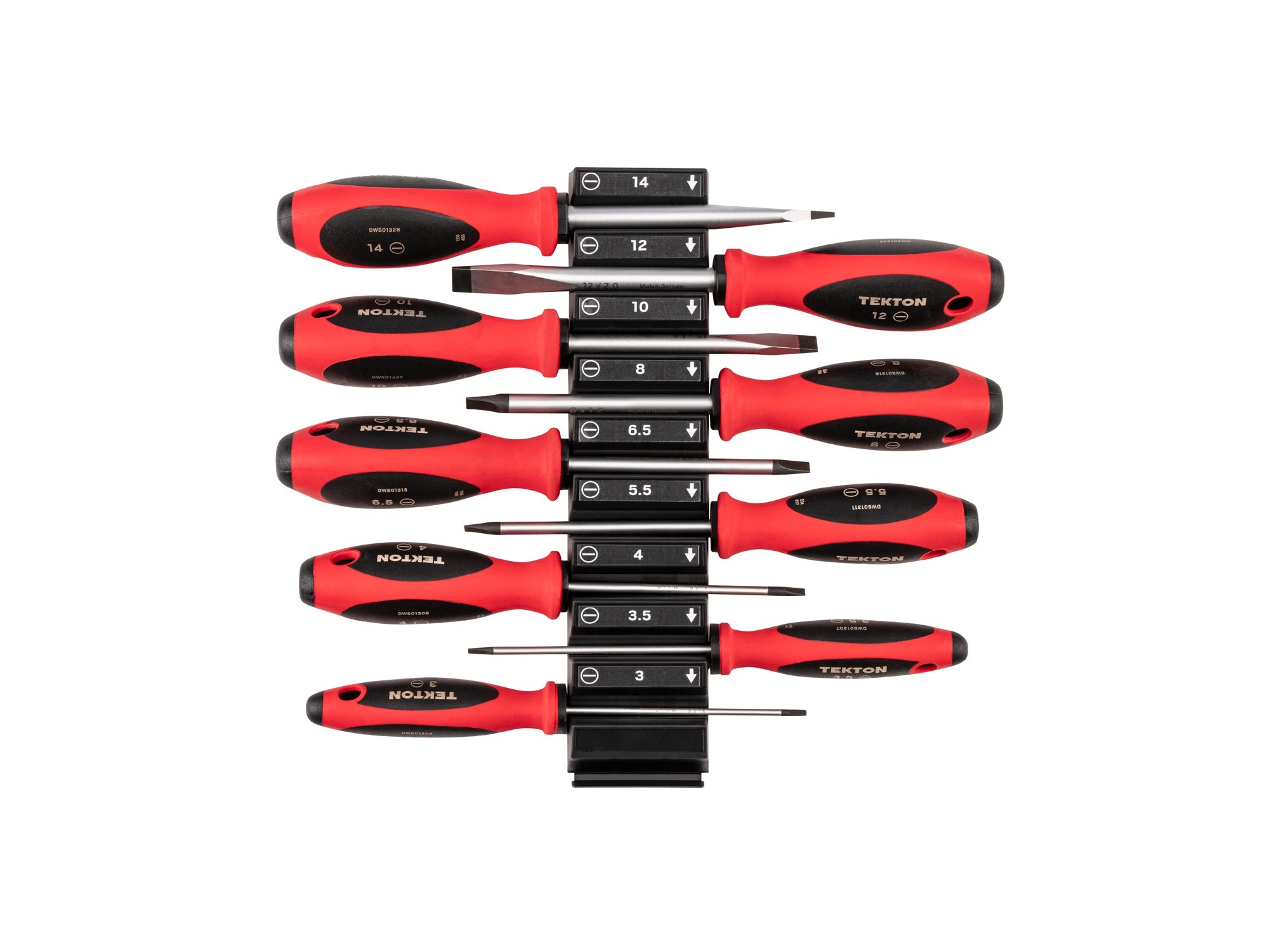 Slotted Screwdriver Set with Modular Organizers - 4 Inch Shanks, 9-Piece (3 - 14 mm)