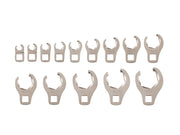 3/8 Inch Drive 6-Point Flare Nut Crowfoot Wrench Set, 14-Piece (5/16 - 1-1/16 in.)