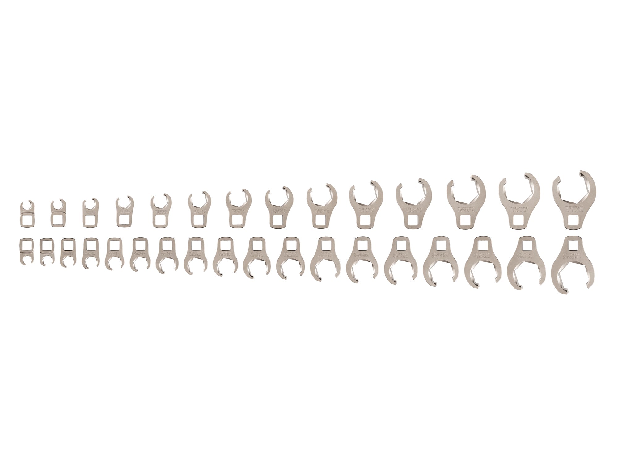 3/8 Inch Drive 6-Point Flare Nut Crowfoot Wrench Set, 32-Piece (5/16 - 1-1/16 in., 8-27 mm)