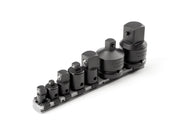 1/4, 3/8, 1/2, 3/4 Inch Drive Impact Adapter/Reducer Set with Rail (7-Piece)