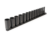 3/8 Inch Drive Deep 6-Point Impact Socket Set with Rail, 15-Piece (1/4 - 1 in.)