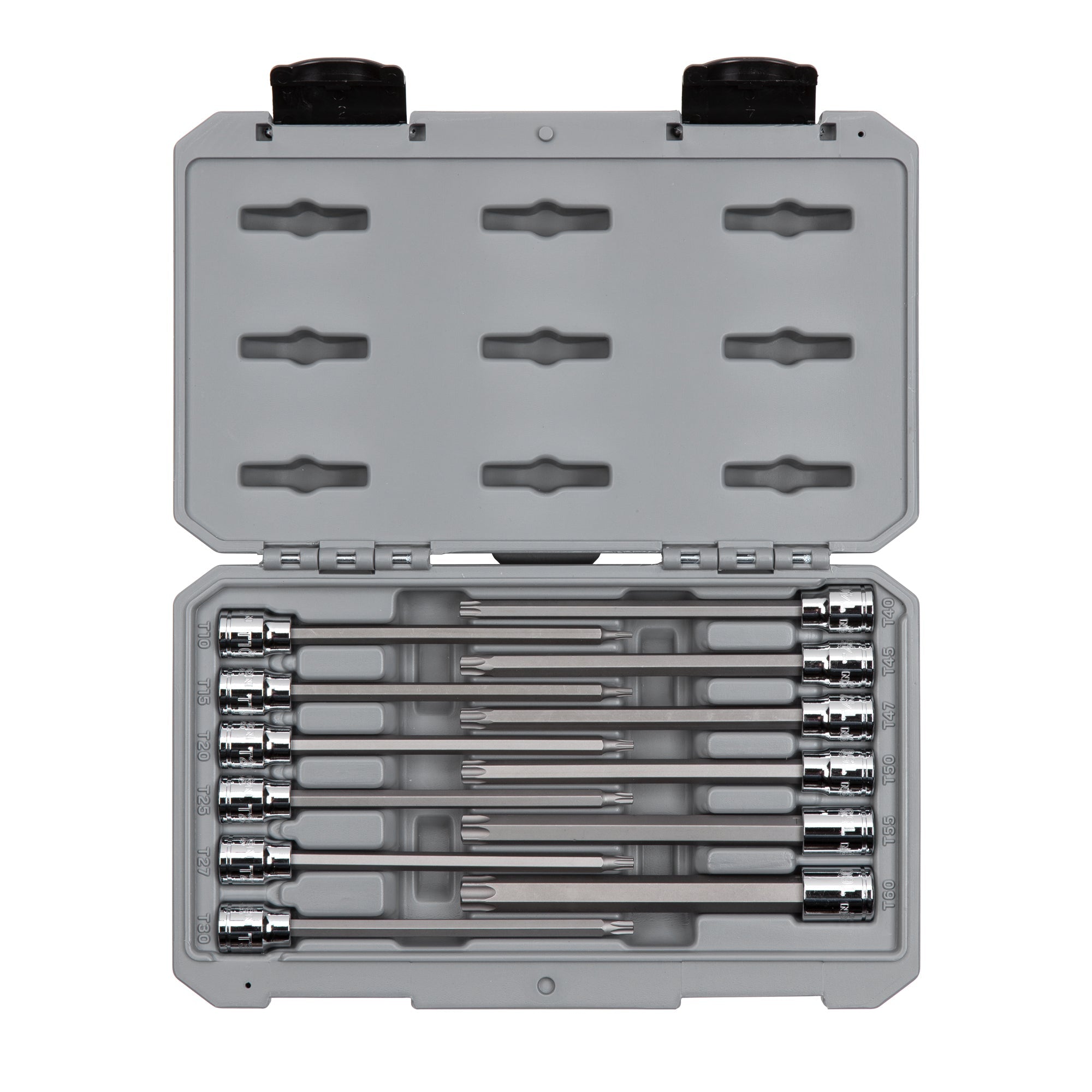 3/8 Inch Drive Long Torx Bit Socket Set with Case, 12-Piece (T10 - T60)