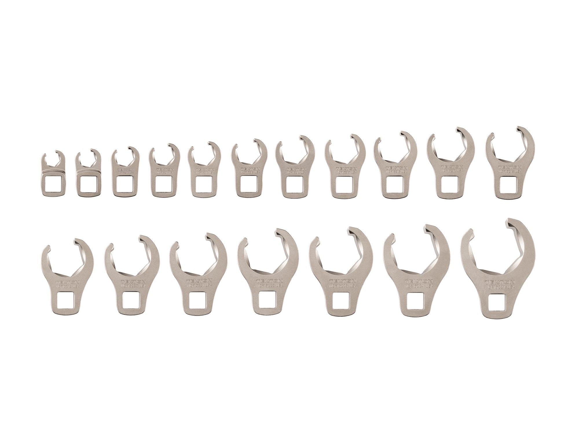 3/8 Inch Drive 6-Point Flare Nut Crowfoot Wrench Set, 18-Piece (8 - 27 mm)